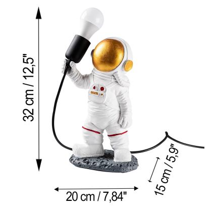 Børnelampe ASTRONAUT 1xE27/40W/230V kobber/hvid