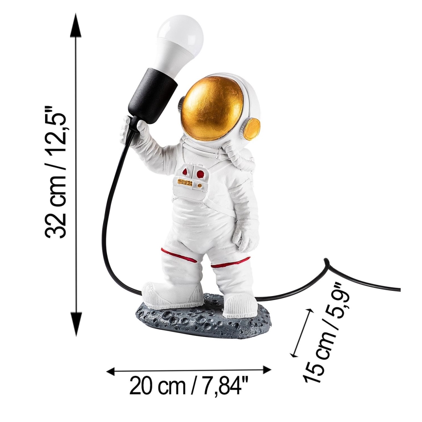 Børnelampe ASTRONAUT 1xE27/40W/230V kobber/hvid