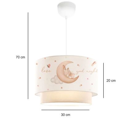 Børnelampe CANDY 1xE27/40W/230V hvid/beige