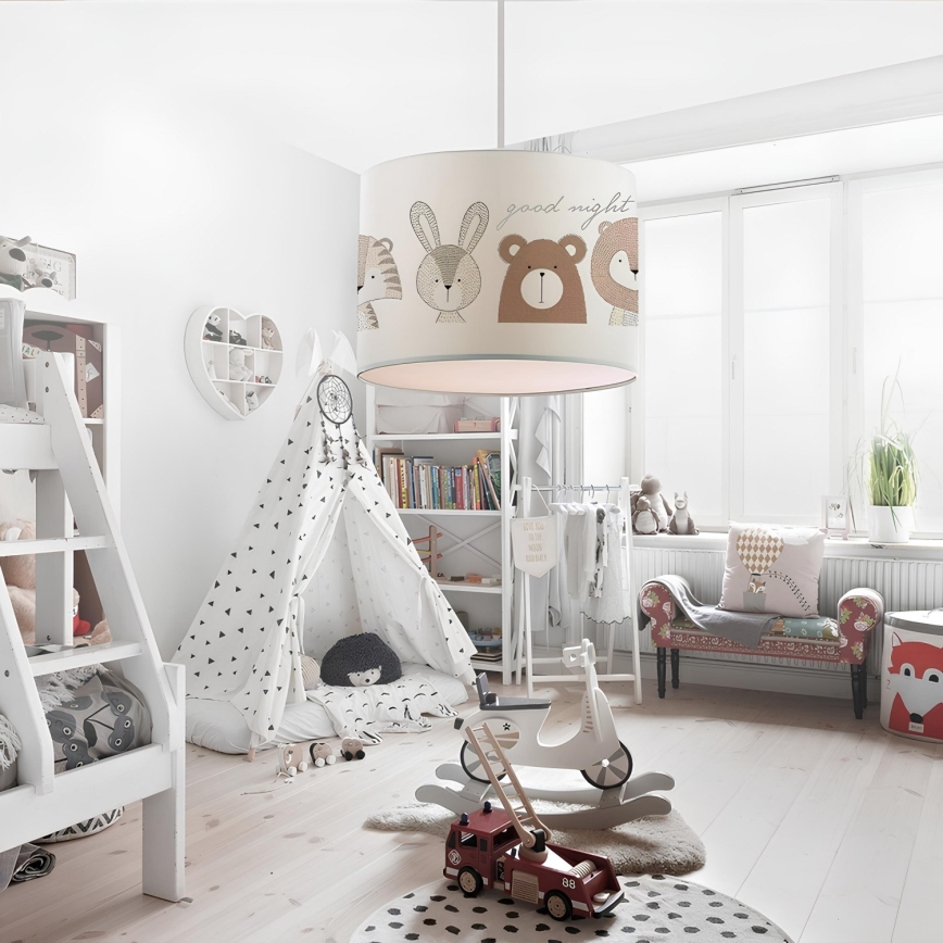 Børnelampe CANDY 1xE27/40W/230V hvid/brun