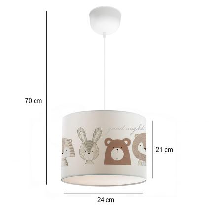 Børnelampe CANDY 1xE27/40W/230V hvid/brun