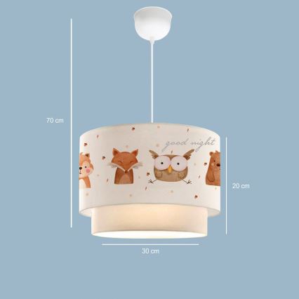Børnelampe CANDY 1xE27/40W/230V hvid/brun