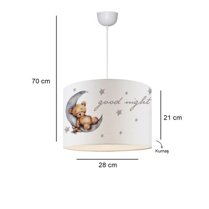 Børnelampe CANDY 1xE27/40W/230V hvid/brun