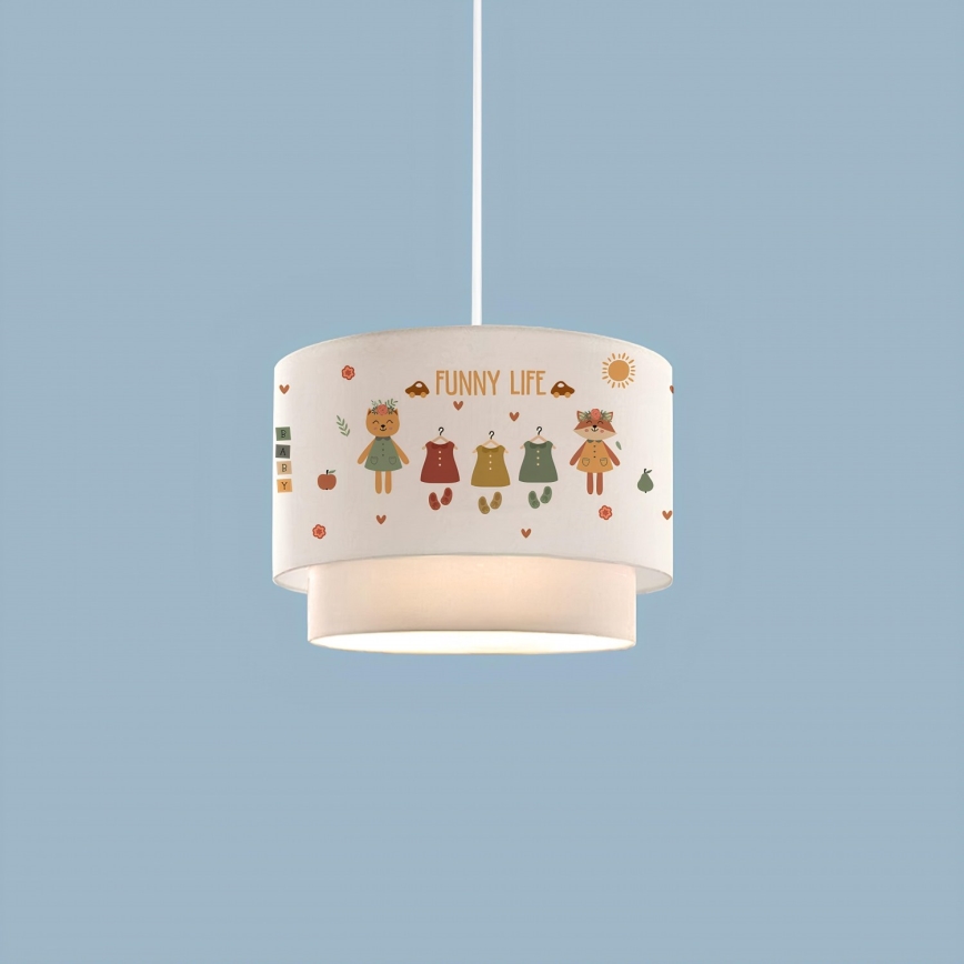 Børnelampe CANDY 1xE27/40W/230V hvid/flerfarvet