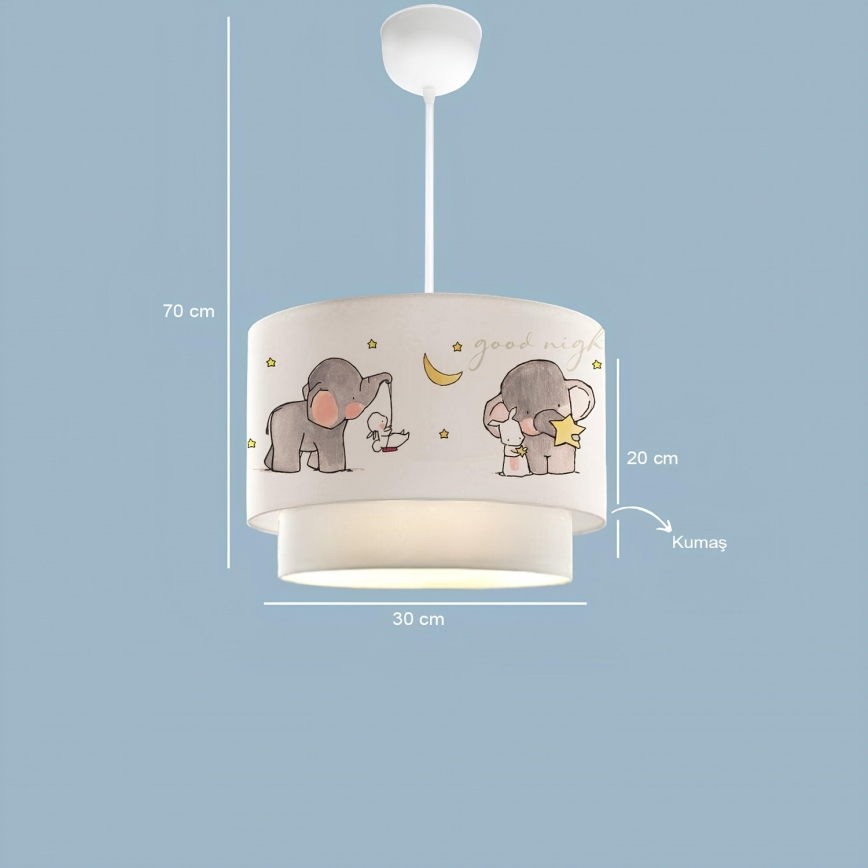 Børnelampe CANDY 1xE27/40W/230V hvid/grå