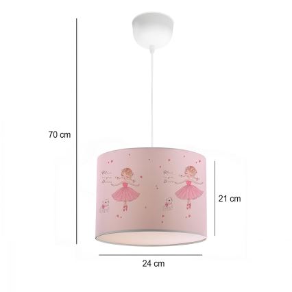 Børnelampe CANDY 1xE27/40W/230V lyserød