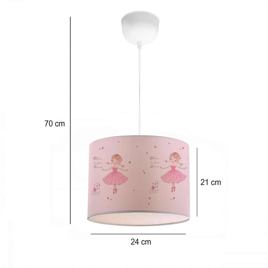 Børnelampe CANDY 1xE27/40W/230V lyserød