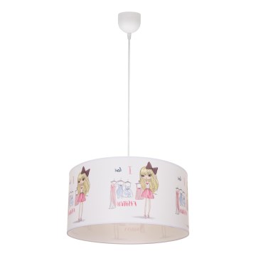 Børnelampe GIRLS VIBES 1xE27/60W/230V Ø 40 cm Jeg elsker mode