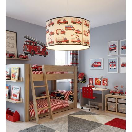 Børnelampe KIDS ROOM 1xE27/60W/230V Ø 40 cm brandmænd