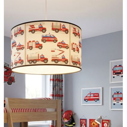 Børnelampe KIDS ROOM 1xE27/60W/230V Ø 40 cm brandmænd