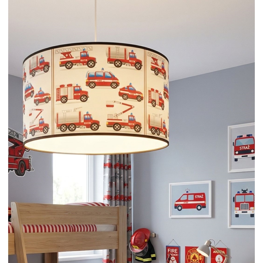 Børnelampe KIDS ROOM 1xE27/60W/230V Ø 40 cm brandmænd