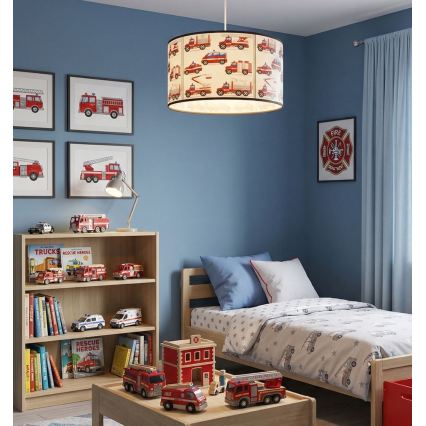Børnelampe KIDS ROOM 1xE27/60W/230V Ø 40 cm brandmænd