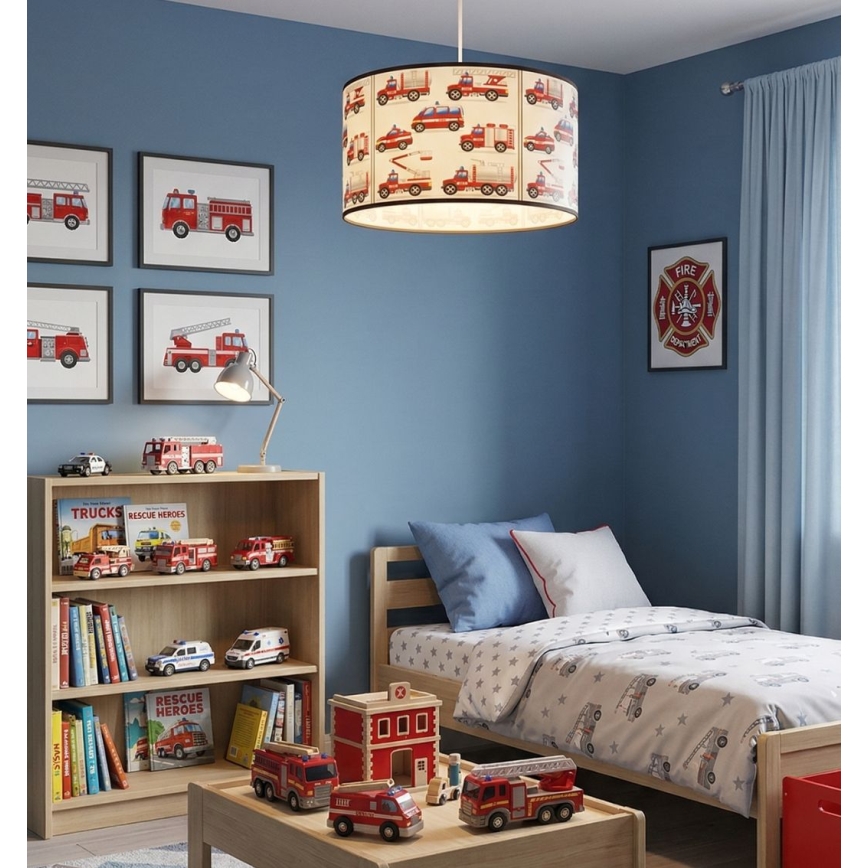 Børnelampe KIDS ROOM 1xE27/60W/230V Ø 40 cm brandmænd
