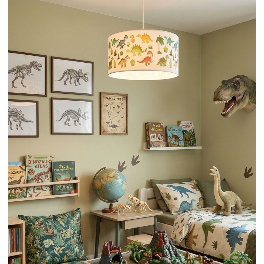 Børnelampe KIDS ROOM 1xE27/60W/230V Ø 40 cm dinosaur