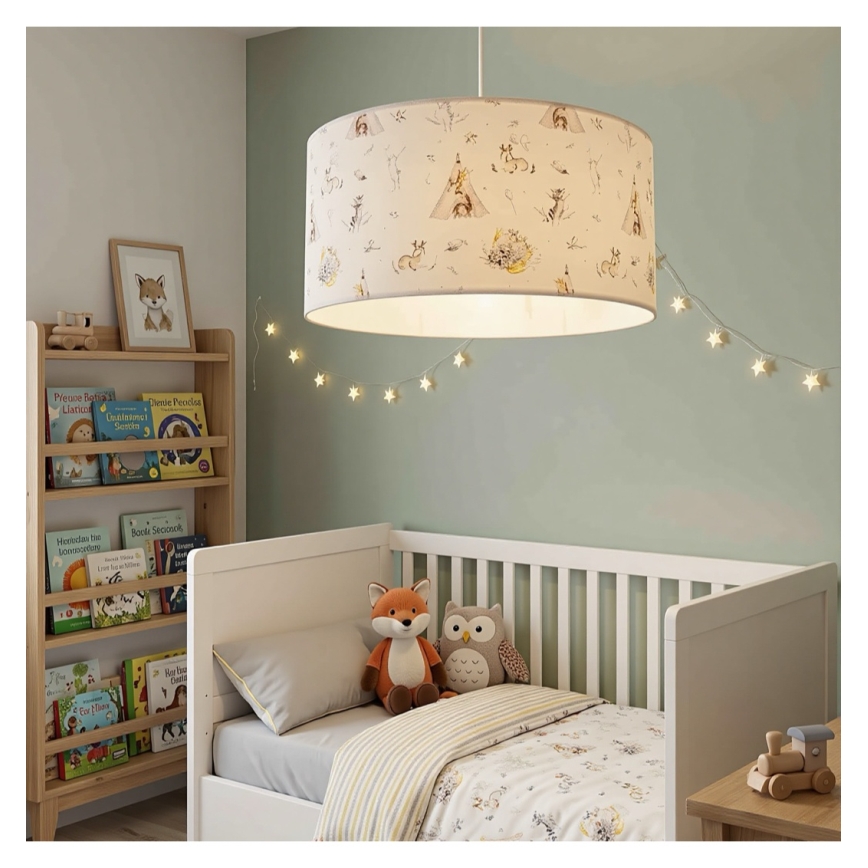 Børnelampe KIDS ROOM 1xE27/60W/230V Ø 40 cm med dyremotiv