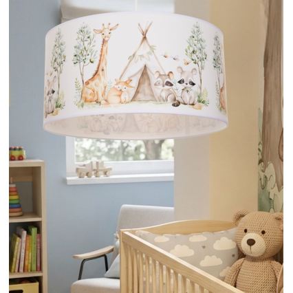 Børnelampe KIDS ROOM 1xE27/60W/230V Ø 40 cm med dyremotiv