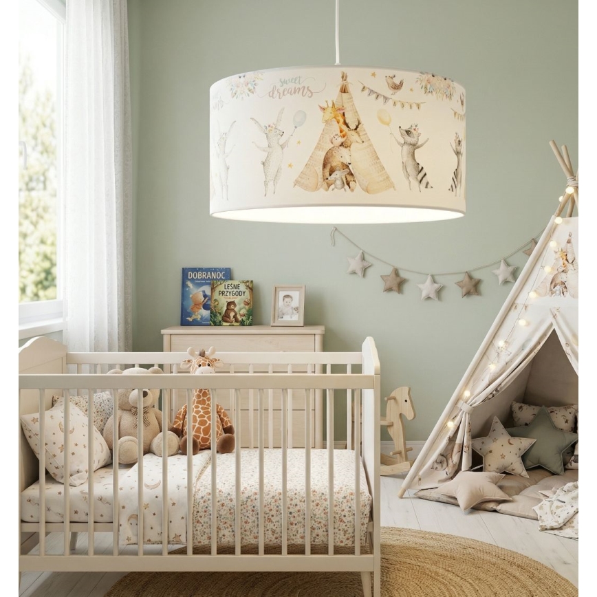 Børnelampe KIDS ROOM 1xE27/60W/230V Ø 40 cm med små dyr