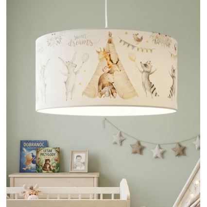 Børnelampe KIDS ROOM 1xE27/60W/230V Ø 40 cm med små dyr