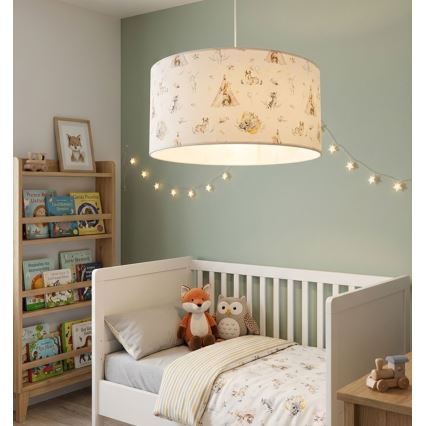 Børnelampe KIDS ROOM 1xE27/60W/230V Ø 40 cm med små dyr