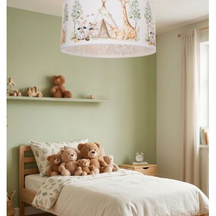 Børnelampe KIDS ROOM 1xE27/60W/230V Ø 40 cm med søde dyr
