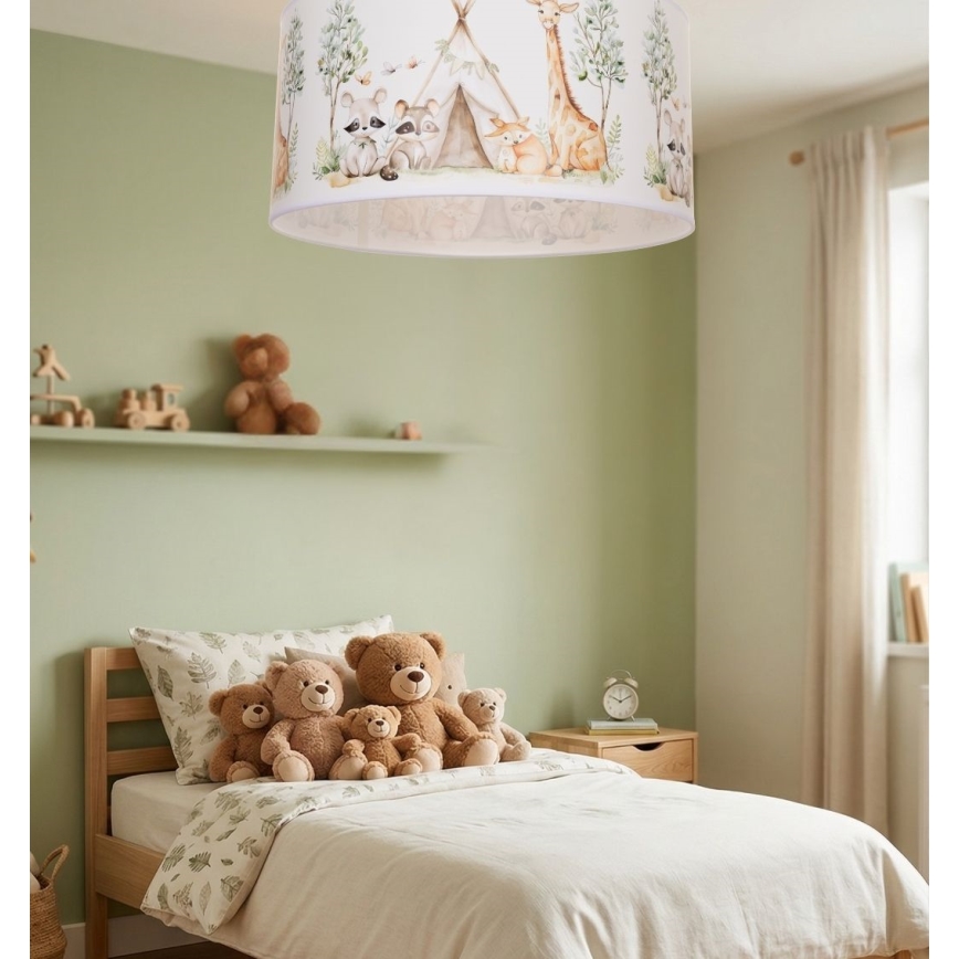 Børnelampe KIDS ROOM 1xE27/60W/230V Ø 40 cm med søde dyr