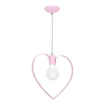 Børnelampe LOVE 1xE27/60W/230V lys rosa