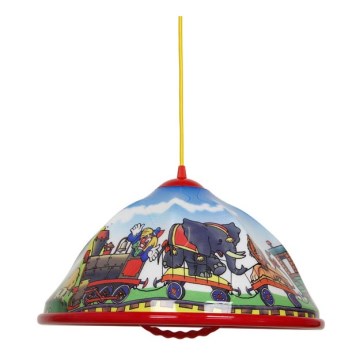 Børnelampe på ledning AKRYL DZ 1xE27/15W cirkus/rød