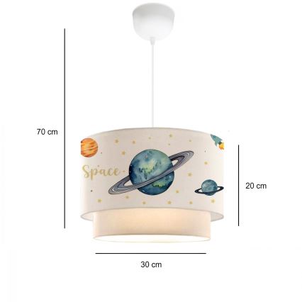Børnependel CANDY 1xE27/40W/230V hvid/multifarvet