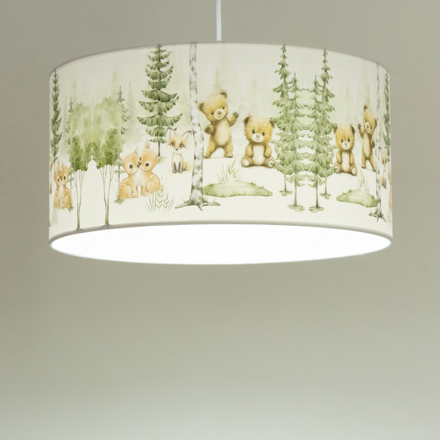 Børnependel KIDS ROOM 1xE27/60W/230V Ø 40 cm med søde dyremotiver