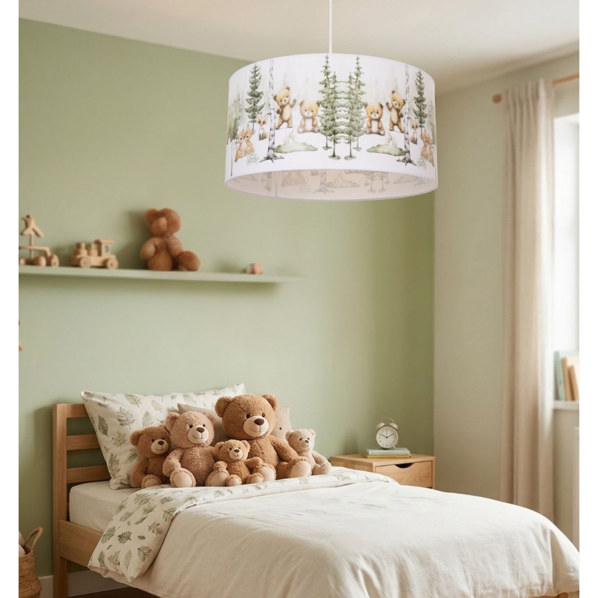 Børnependel KIDS ROOM 1xE27/60W/230V Ø 40 cm med søde dyremotiver