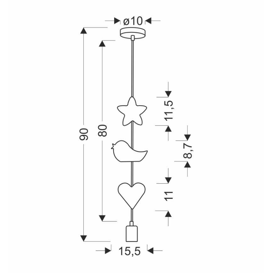 Børnependel med wireophæng TRIO 1xE27/20W/230V lyserød/hvid
