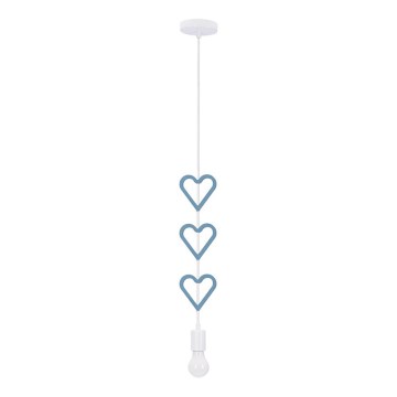 Børnependel på ledning HETS 1xE27/20W/230V blå/hvid