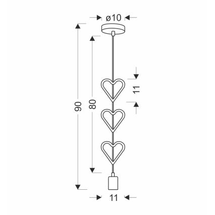 Børnependel på ledning HETS 1xE27/20W/230V blå/hvid