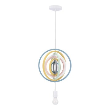 Børnependel på ledning HOOPS 1xE27/20W/230V Ø 27 cm, multifarvet