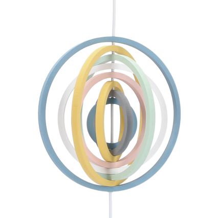 Børnependel på ledning HOOPS 1xE27/20W/230V Ø 27 cm, multifarvet