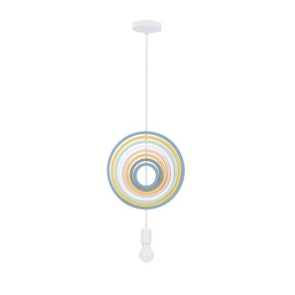 Børnependel på ledning HOOPS 1xE27/20W/230V Ø 27 cm, multifarvet