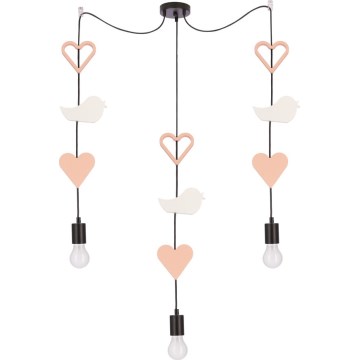 Børnependellampe TRIO 3xE27/20W/230V rosa/hvid