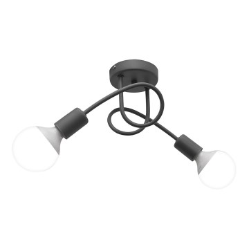 Børneplafondlampe OXFORD 2xE27/15W/230V grå