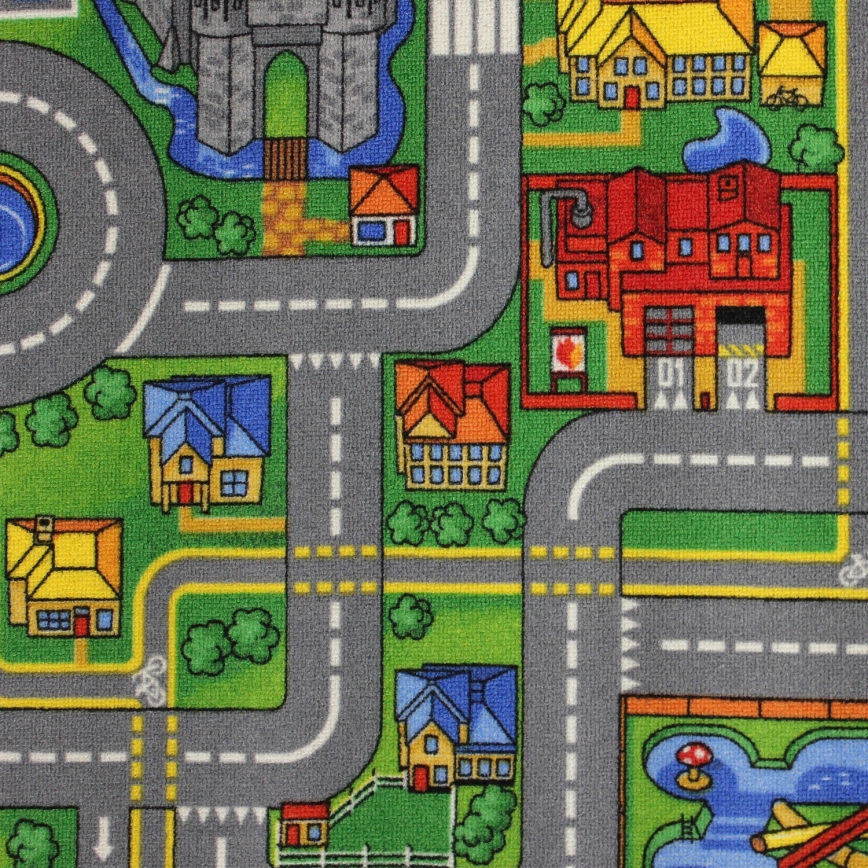 Børnetæppe PLAYTOWN 120x170 cm farverigt/bymotiv
