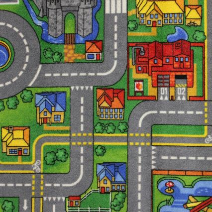 Børnetæppe PLAYTOWN 160x220 cm farverigt/bymotiv