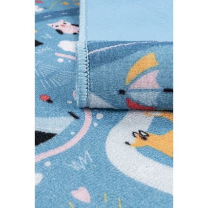 Børnetæppe STELLA STREETS 120x170 cm blå/by