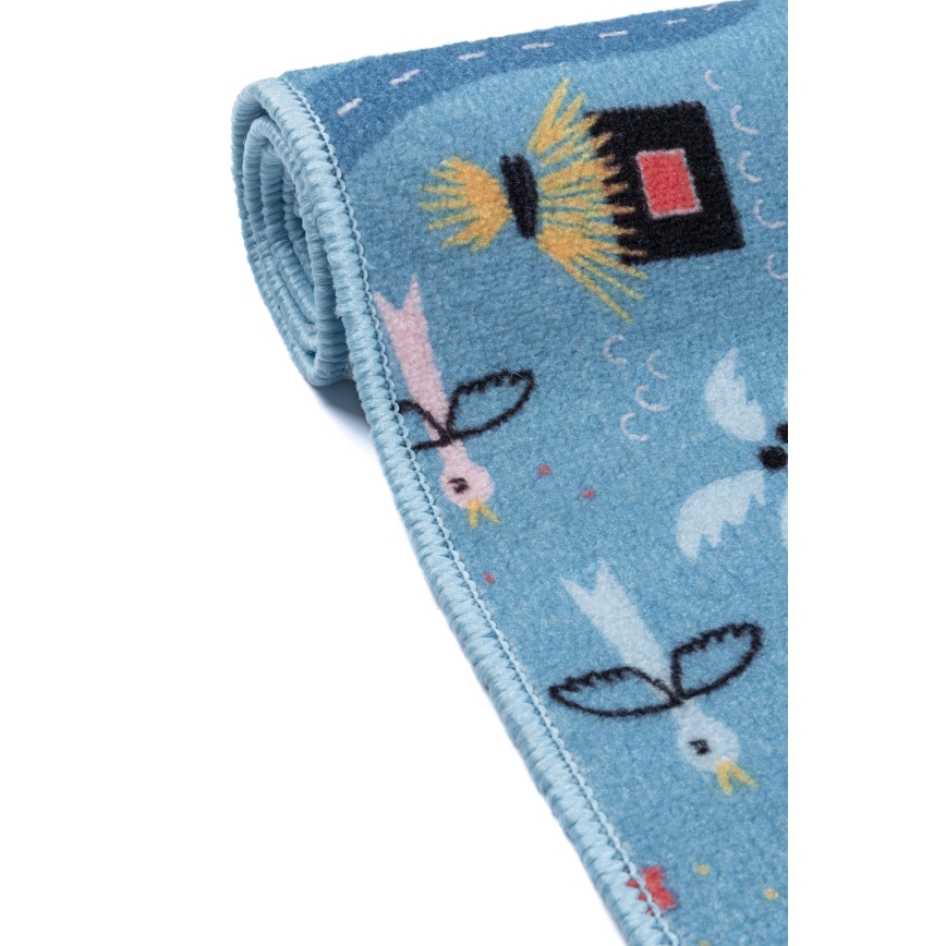 Børnetæppe STELLA STREETS 120x170 cm blå/by