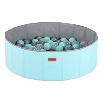 Børnetør pool med bolde, Ø 80 cm, blå/grå