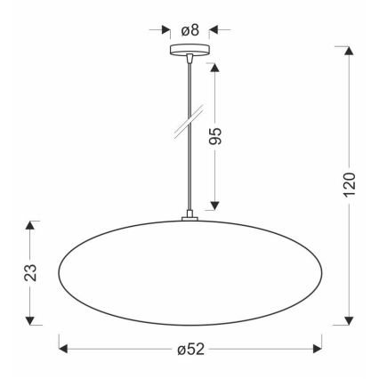 CAFEE hængelampe 1xE27/40W/230V, Ø 52 cm, hvid