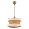 Candeeiro suspenso HALO 1xE27/60W/230V castanho/creme