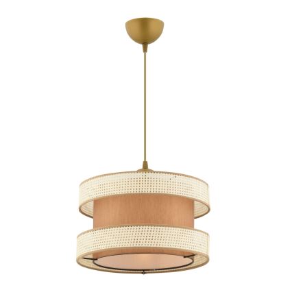 Candeeiro suspenso HALO 1xE27/60W/230V castanho/creme