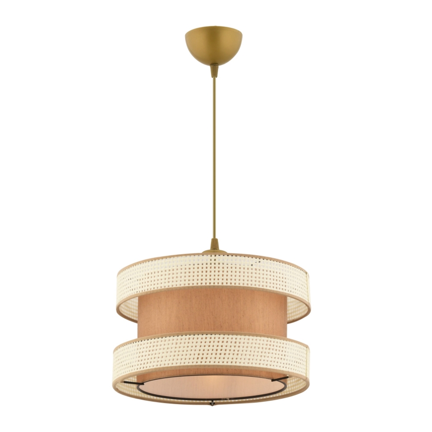 Candeeiro suspenso HALO 1xE27/60W/230V castanho/creme