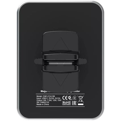 Canyon - Magnetisk telefonholder til bil med trådløs opladning funktion Qi 5V kantet sort