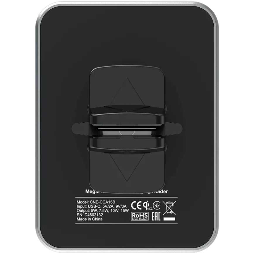 Canyon - Magnetisk telefonholder til bil med trådløs opladning funktion Qi 5V kantet sort