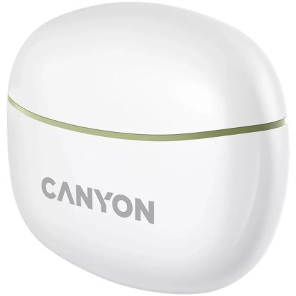 Canyon - Trådløs stereo earphones True Trådløs 500 mAh + 2x 40 mAh hvid/grøn